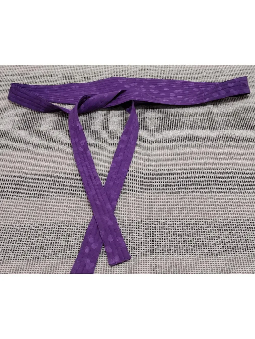 Vintage Jacquard Lavender Purple Lilac Silk Obi Belt Wrap Hgh Waist DIsco Chic